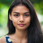 Close up portrait of a young beautiful woman.